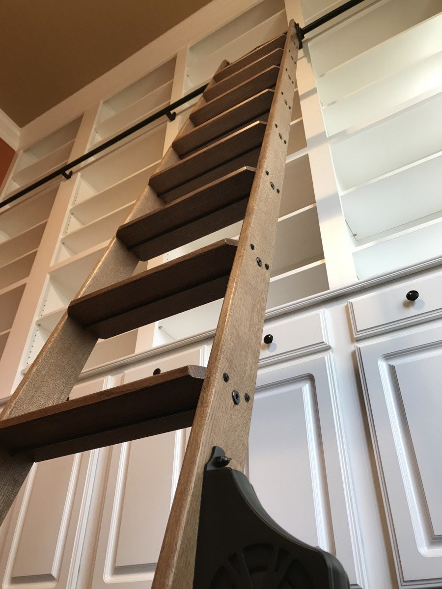 Bookcase with library ladder